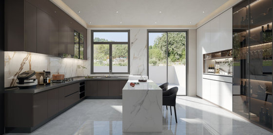Elegant , Warm, Contemporary , And Customizable Stainless Steel Kitchen Masterpiece