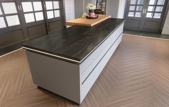 Ultima Edge Cold Metal Industrial Style Kitchen Cabinets With Dual Space Design