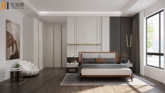 Elegant Curved Stainless Steel Wardrobe With Open Top Design Space Efficiency