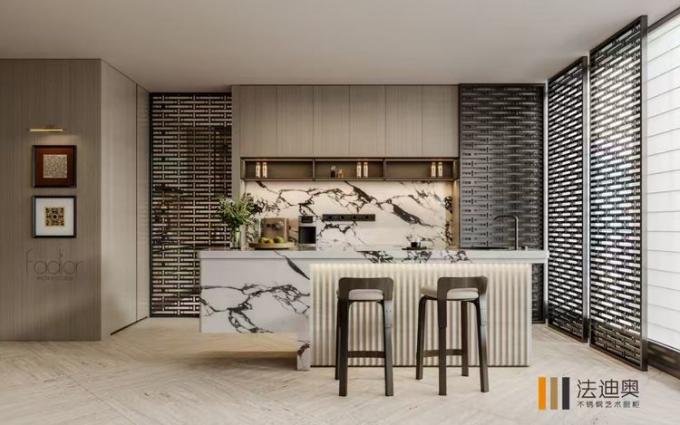 Fadior Modern Stainless Steel Bar Cabinet â Elegant Design with Ample Storage - interior organization